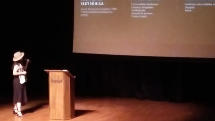 Bate-papo empreendedor com Carol Vono Alckmin, no primeiro dia do evento.